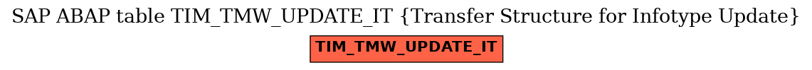 E-R Diagram for table TIM_TMW_UPDATE_IT (Transfer Structure for Infotype Update)