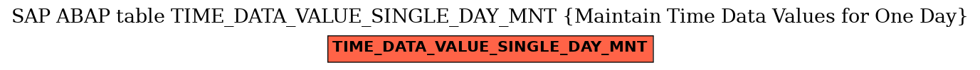 E-R Diagram for table TIME_DATA_VALUE_SINGLE_DAY_MNT (Maintain Time Data Values for One Day)