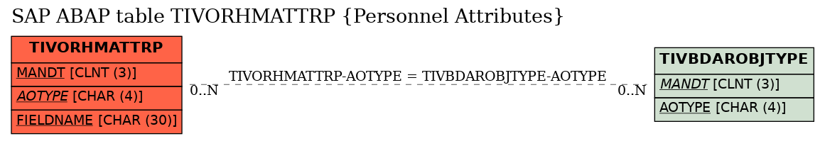 E-R Diagram for table TIVORHMATTRP (Personnel Attributes)