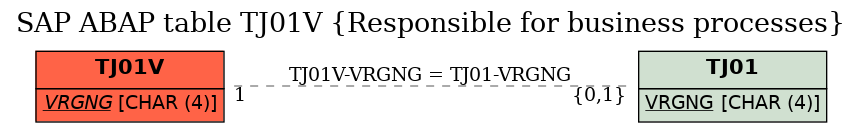 E-R Diagram for table TJ01V (Responsible for business processes)