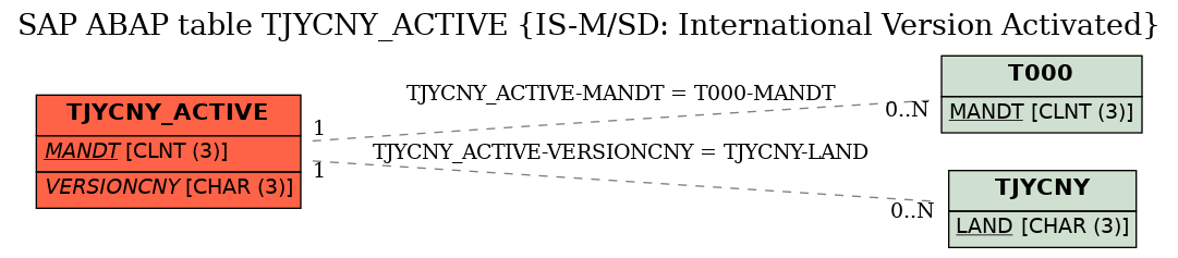 E-R Diagram for table TJYCNY_ACTIVE (IS-M/SD: International Version Activated)