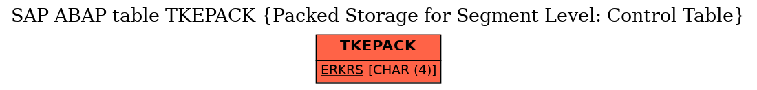 E-R Diagram for table TKEPACK (Packed Storage for Segment Level: Control Table)