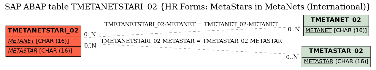 E-R Diagram for table TMETANETSTARI_02 (HR Forms: MetaStars in MetaNets (International))