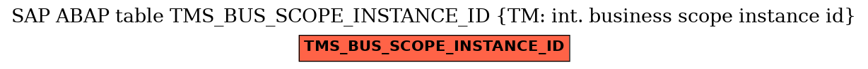 E-R Diagram for table TMS_BUS_SCOPE_INSTANCE_ID (TM: int. business scope instance id)