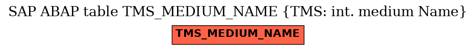 E-R Diagram for table TMS_MEDIUM_NAME (TMS: int. medium Name)