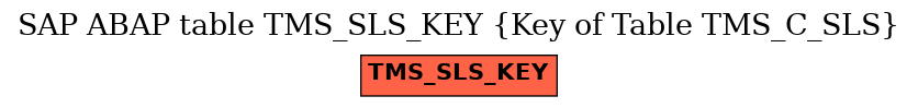 E-R Diagram for table TMS_SLS_KEY (Key of Table TMS_C_SLS)