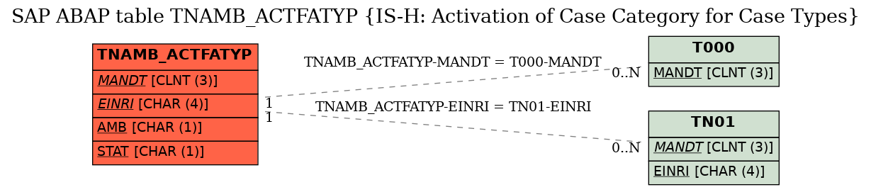 E-R Diagram for table TNAMB_ACTFATYP (IS-H: Activation of Case Category for Case Types)