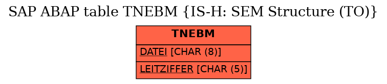 E-R Diagram for table TNEBM (IS-H: SEM Structure (TO))