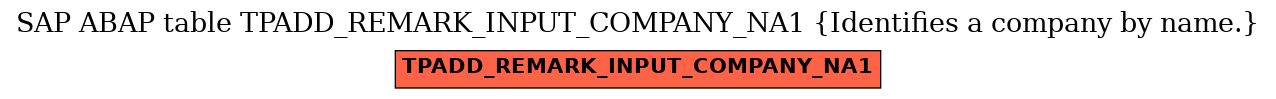 E-R Diagram for table TPADD_REMARK_INPUT_COMPANY_NA1 (Identifies a company by name.)