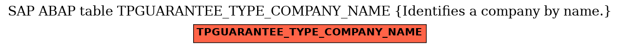 E-R Diagram for table TPGUARANTEE_TYPE_COMPANY_NAME (Identifies a company by name.)