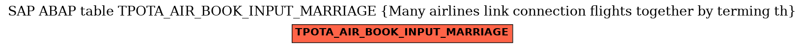 E-R Diagram for table TPOTA_AIR_BOOK_INPUT_MARRIAGE (Many airlines link connection flights together by terming th)