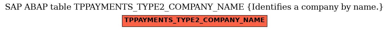 E-R Diagram for table TPPAYMENTS_TYPE2_COMPANY_NAME (Identifies a company by name.)