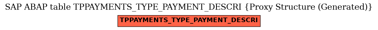 E-R Diagram for table TPPAYMENTS_TYPE_PAYMENT_DESCRI (Proxy Structure (Generated))