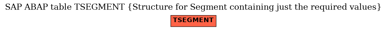 E-R Diagram for table TSEGMENT (Structure for Segment containing just the required values)