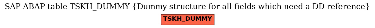 E-R Diagram for table TSKH_DUMMY (Dummy structure for all fields which need a DD reference)