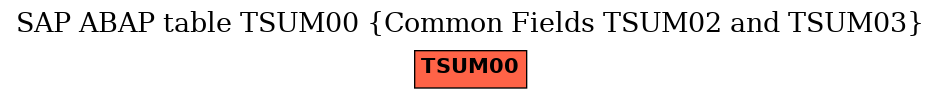 E-R Diagram for table TSUM00 (Common Fields TSUM02 and TSUM03)