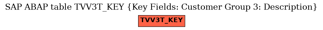 E-R Diagram for table TVV3T_KEY (Key Fields: Customer Group 3: Description)