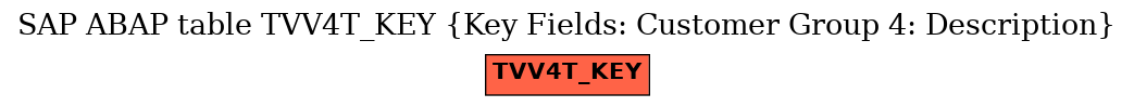 E-R Diagram for table TVV4T_KEY (Key Fields: Customer Group 4: Description)