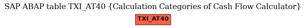 E-R Diagram for table TXI_AT40 (Calculation Categories of Cash Flow Calculator)