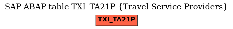 E-R Diagram for table TXI_TA21P (Travel Service Providers)