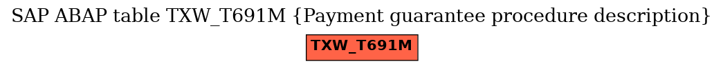 E-R Diagram for table TXW_T691M (Payment guarantee procedure description)