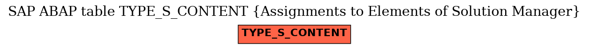 E-R Diagram for table TYPE_S_CONTENT (Assignments to Elements of Solution Manager)