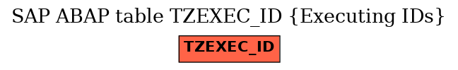 E-R Diagram for table TZEXEC_ID (Executing IDs)