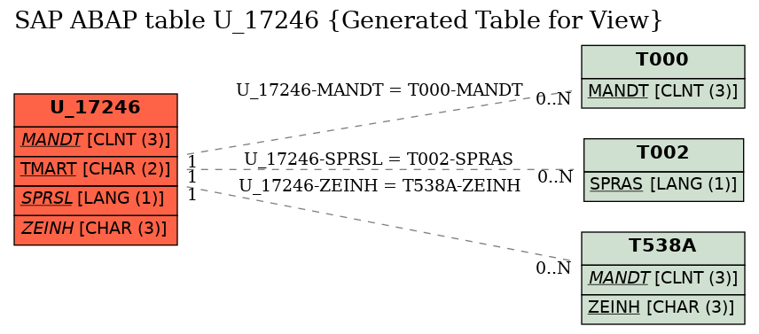 E-R Diagram for table U_17246 (Generated Table for View)