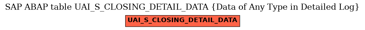 E-R Diagram for table UAI_S_CLOSING_DETAIL_DATA (Data of Any Type in Detailed Log)