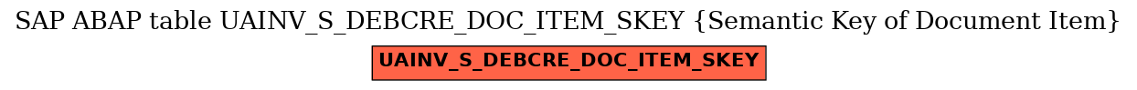 E-R Diagram for table UAINV_S_DEBCRE_DOC_ITEM_SKEY (Semantic Key of Document Item)