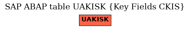 E-R Diagram for table UAKISK (Key Fields CKIS)