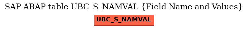E-R Diagram for table UBC_S_NAMVAL (Field Name and Values)