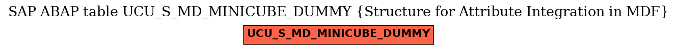 E-R Diagram for table UCU_S_MD_MINICUBE_DUMMY (Structure for Attribute Integration in MDF)