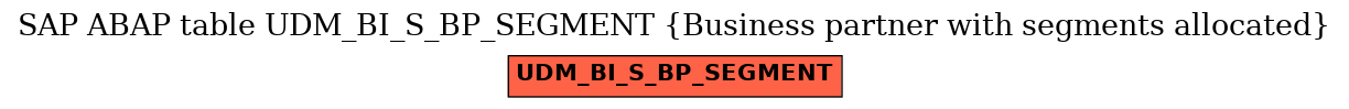 E-R Diagram for table UDM_BI_S_BP_SEGMENT (Business partner with segments allocated)