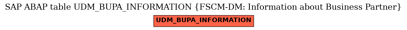 E-R Diagram for table UDM_BUPA_INFORMATION (FSCM-DM: Information about Business Partner)
