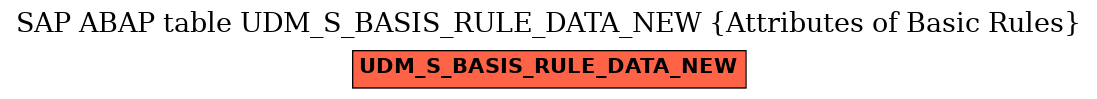 E-R Diagram for table UDM_S_BASIS_RULE_DATA_NEW (Attributes of Basic Rules)