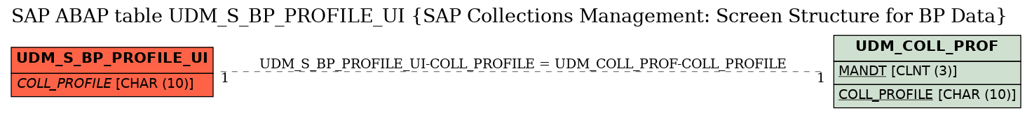 E-R Diagram for table UDM_S_BP_PROFILE_UI (SAP Collections Management: Screen Structure for BP Data)