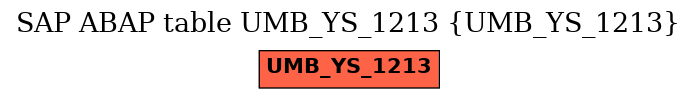 E-R Diagram for table UMB_YS_1213 (UMB_YS_1213)