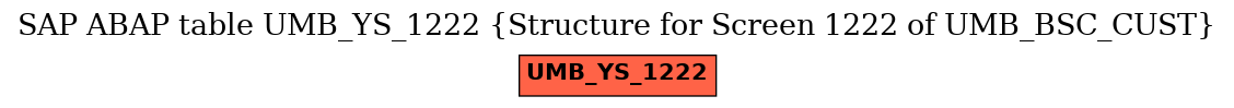 E-R Diagram for table UMB_YS_1222 (Structure for Screen 1222 of UMB_BSC_CUST)