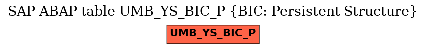 E-R Diagram for table UMB_YS_BIC_P (BIC: Persistent Structure)