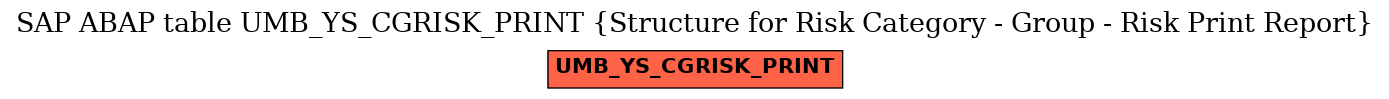 E-R Diagram for table UMB_YS_CGRISK_PRINT (Structure for Risk Category - Group - Risk Print Report)