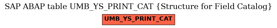 E-R Diagram for table UMB_YS_PRINT_CAT (Structure for Field Catalog)