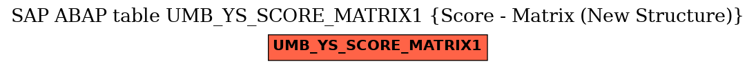 E-R Diagram for table UMB_YS_SCORE_MATRIX1 (Score - Matrix (New Structure))