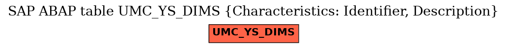 E-R Diagram for table UMC_YS_DIMS (Characteristics: Identifier, Description)