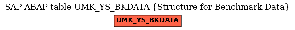 E-R Diagram for table UMK_YS_BKDATA (Structure for Benchmark Data)
