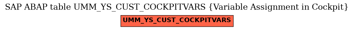 E-R Diagram for table UMM_YS_CUST_COCKPITVARS (Variable Assignment in Cockpit)