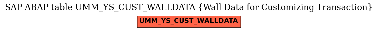 E-R Diagram for table UMM_YS_CUST_WALLDATA (Wall Data for Customizing Transaction)