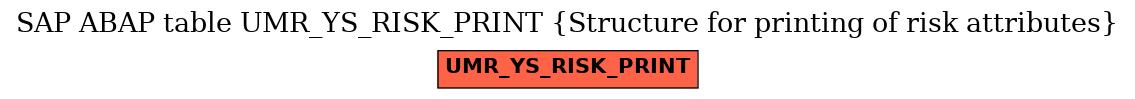 E-R Diagram for table UMR_YS_RISK_PRINT (Structure for printing of risk attributes)