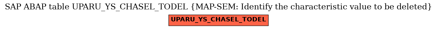 E-R Diagram for table UPARU_YS_CHASEL_TODEL (MAP-SEM: Identify the characteristic value to be deleted)