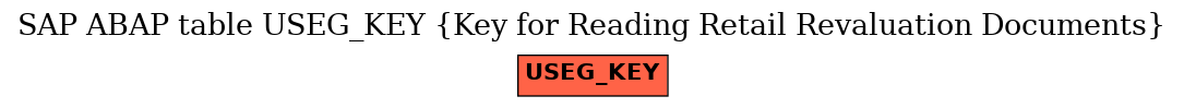 E-R Diagram for table USEG_KEY (Key for Reading Retail Revaluation Documents)